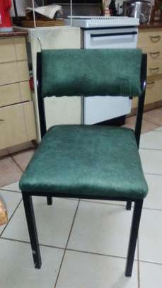 Recently re-upholstered Chair metal frame image 1