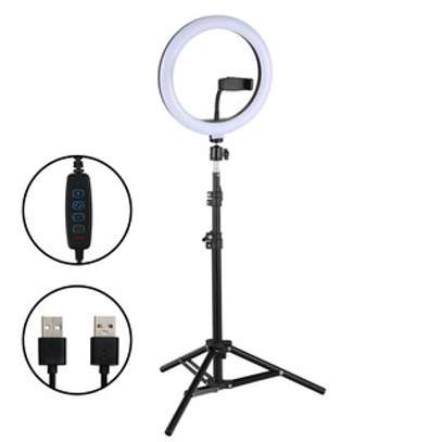 LED Ring Light 14 inch Dimmable Selfie Ring with Tripod Stand, Flexible Phone Holder, Bluetooth Remote Control image 1