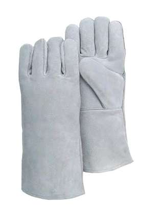 Grey Chrome Leather Gloves image 2