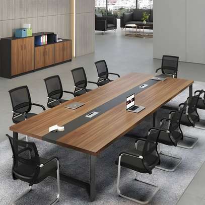 12-Seat Modern Conference Table – Metal Leg Frame image 5