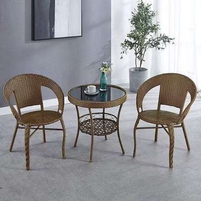 Chic Indoor Outdoor Rattan Set with Cushioned Comfort image 4