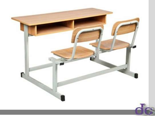 2 seater modern school desk with a bench image 9