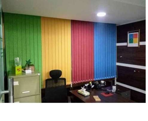 GREENISH PRINTED OFFICE BLINDS image 3