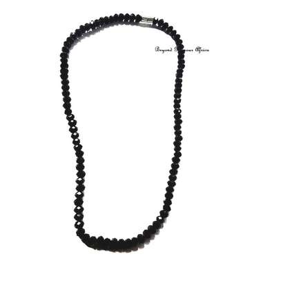 Womens Black Crystal Necklace and earrings combo image 3