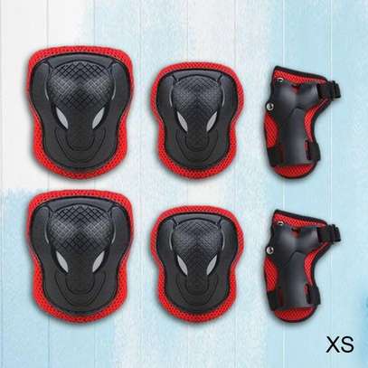 6Pcs Kids Elbow Wrist Knee Pads Protective Gear Guard Skate Red XS image 3