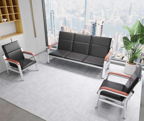 Office Sofa:  Steel Frame Padded Office Sofa image 3