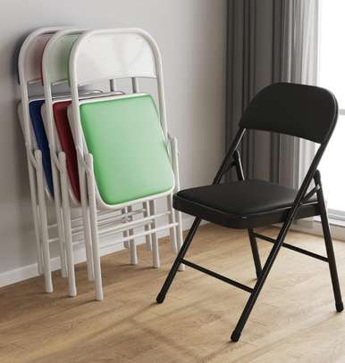 Foldable Lightweight Leather Metal Frame Office Chair image 11