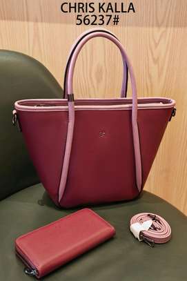 Chris Kalla 56237# White Tote Bag Black Handles image 3