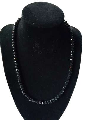 Womens Black Crystal Necklace and earrings image 3