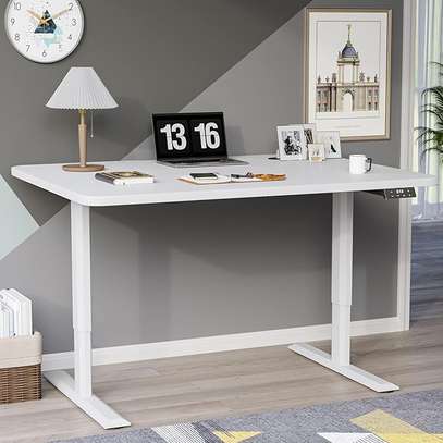 Ergonomic White Height Adjustable Desk image 1