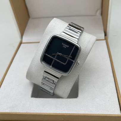 Premium Tissot Slim Ladies Black Silver Wrist Watch image 1
