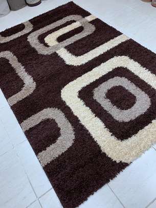 brown turkish shaggy rasta carpet 6 by 9 image 1