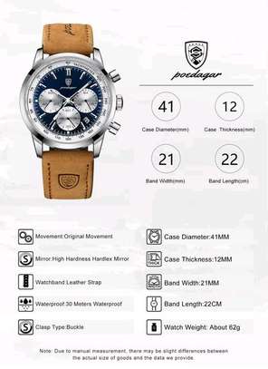 POEDAGAR High Quality Chronograph Men Quartz Watches image 1