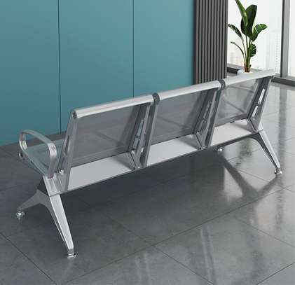 3‑Seater Modern Steel Reception Office Bench image 9