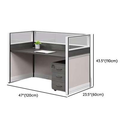 Office Desk:  Modern Workstation with Cable Management image 3