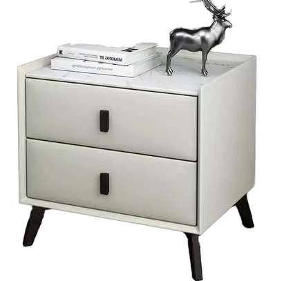 Home Furniture; Two Doors Lockable White Bedside Drawers image 4