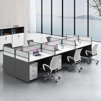 Office Workstation : 6- Way Modular Office Workstation image 1