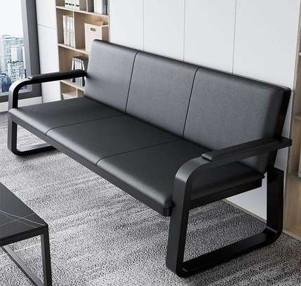 Office sofa: Modern Leather Reception Sofa image 8