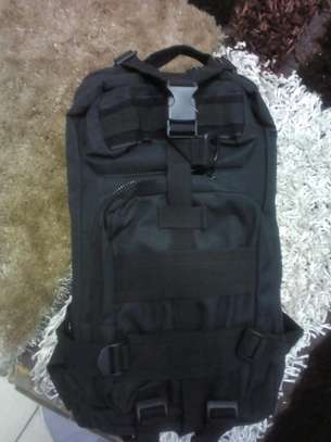 Tactical backpack black multiple handles and pockets 25l image 2