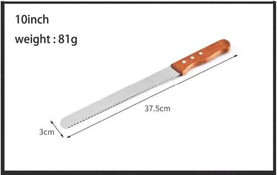 Stainless Steel Bread Knife with Wooden Handle – 10 Inch image 5