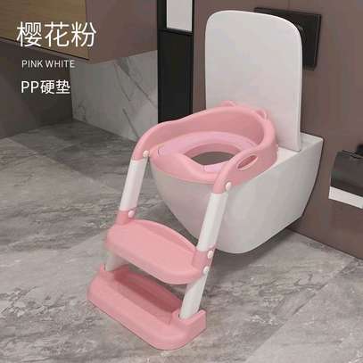 Baby auxiliary toilet ladder folding Seat for kids  Training image 3
