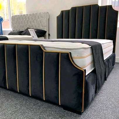 Modern fabric bed plus mattress image 3