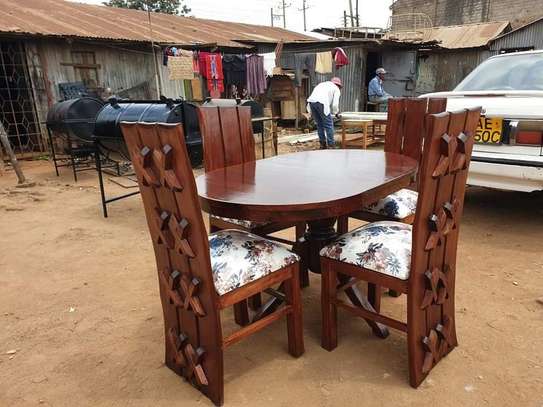 4 Seater Oval Shaped Mahogany Wood Tables image 6