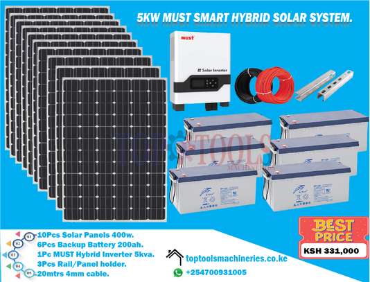 5KW MUST SMART HYBRID SOLAR SYSTEM. image 1