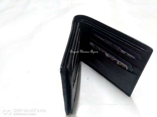 Mens Black leather wallet with bracelet image 1