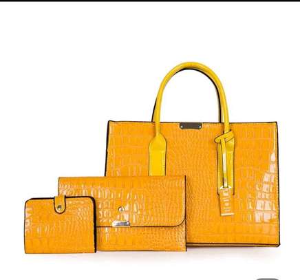 3 in 1 quality handbag (Mustard yellow) image 1