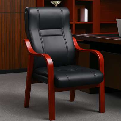 Office Chair: Executive Mahogany Armrest  Office Chair image 2
