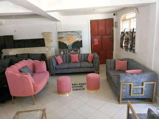 Modern Seven seater grey and pink couch/Sofa kenya image 4