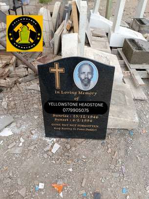 Upright Granite Headstones with Personalized Image image 2