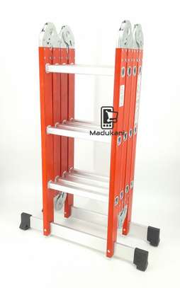 Extra Heavy Duty 4m 12.5 ft Aluminium Folding Ladder, Red image 2