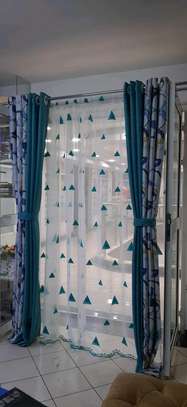 :PLAIN BLUE AND PRINTED CURTAINS image 14