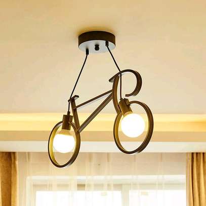 *Nordic, bicycle, metal pendant light fixture image 1