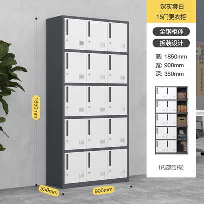 Office cabinet: 15-locker steel office file cabinet image 3