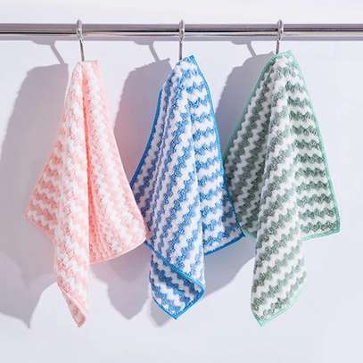4 Pcs Coral Dish Cloth Velvet, Hand Towel image 3