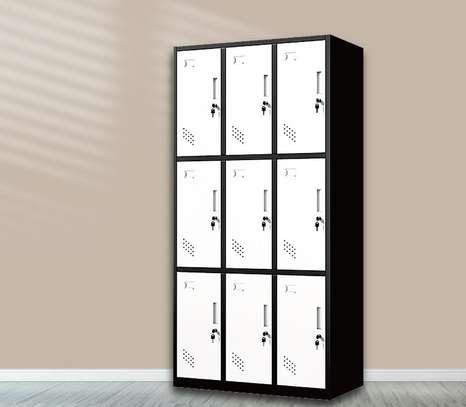 Office Cabinet: Nine Door Metallic Storage Locker image 6