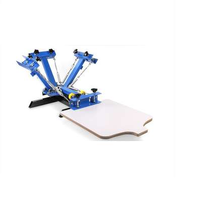 Good quality 4color 1 station latest silk screen printing image 1