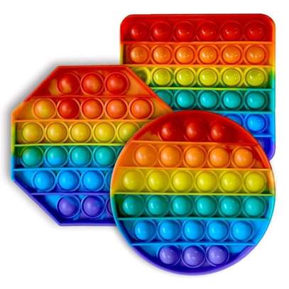 *Fidget Reliver Stress Toys Pop Rainbow Push Its Bubble Antistress Toys Simple image 1