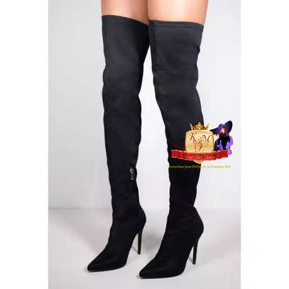 Black Thigh High Boots From UK image 2