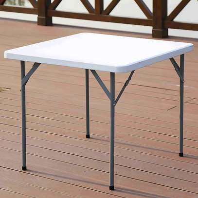 Dining Table: Foldable Design White Outdoor Dining Table image 1