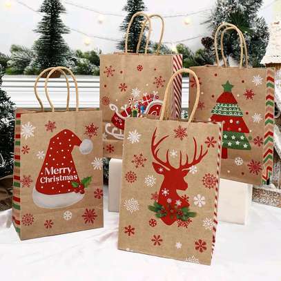 Christmas Gift Bags Christmas Kraft Paper Bags image 4