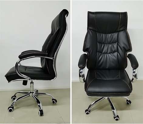Office Chair: Leather Non Discomfort Recline Chair High Back image 4