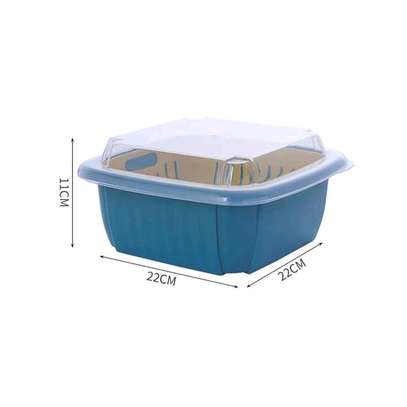 Convinience storage basket drainer with lid, retainer bowl image 3
