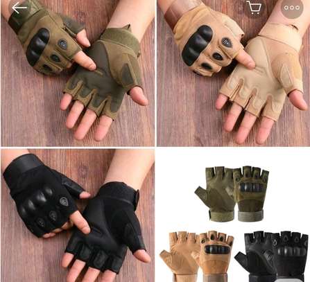 Tactical fingerless hiking gloves image 1