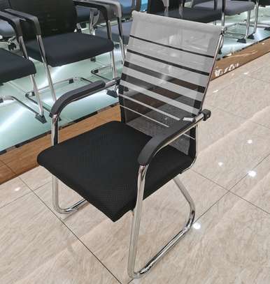 Durable Mesh Chrome-Based Visitor's Waiting Chair image 3