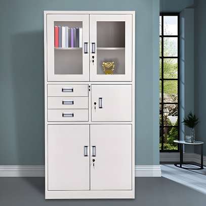 Office Cabinet: 2 Doors Gray Cabinet With In Built Safe image 2