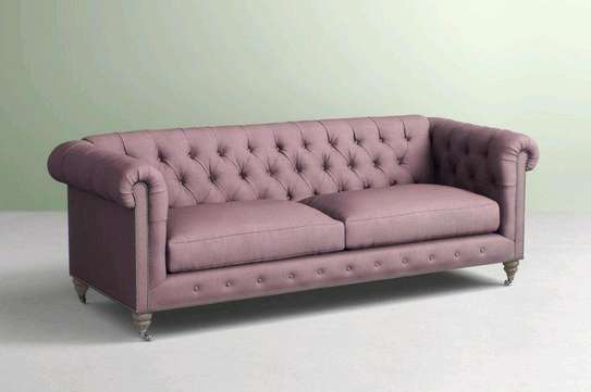 Latest pink three seater chesterfield sofa set image 1